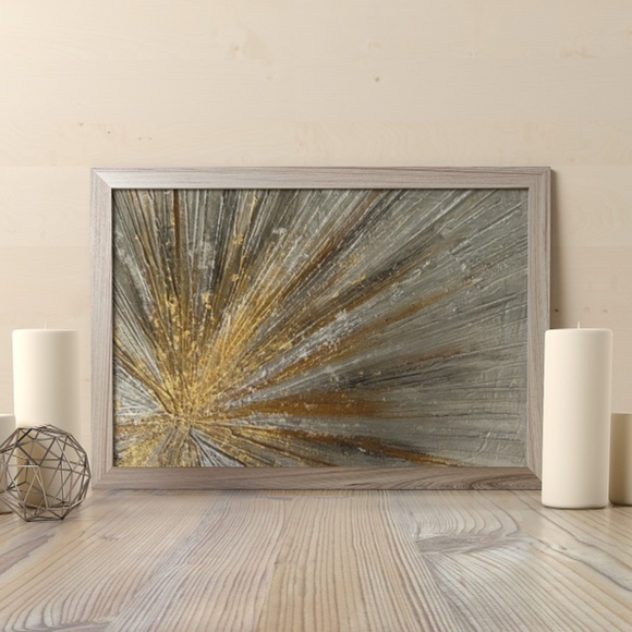 Sparkling Metallic Textured 3D Abstract Art Set of 2 - 8x10 Canvas Modern Décor - Picture 4 of 14